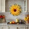 Charming Burlap Sunflower 22" Wreath, Vintage Front Door Decor with Rustic Farmhouse Style
